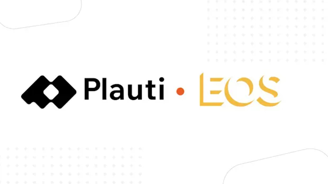 Plauti and EOS Partners logos paired on a dark announcement graphic